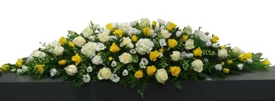 Yellow & White Coffin Spray