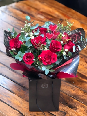 Luxury Velvet Large Headed Red Rose