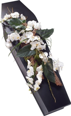 White Orchid Casket Spray.