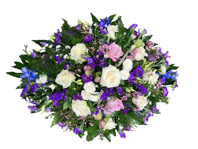 Purple Lilac and White Coffin Spray