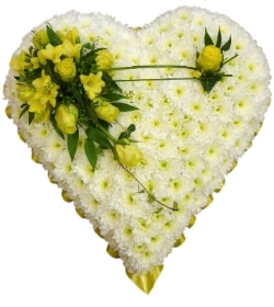 Based Heart  Yellow and White
