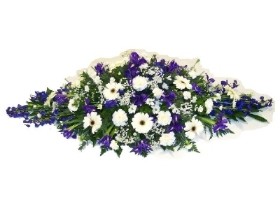 Blue & White Coffin Spray