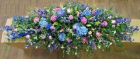 Coffin Spray Country Pink and Blue