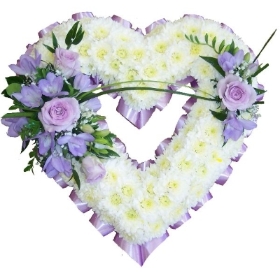 Open Heart Lilac & White